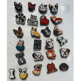 25pcs New Cartoon Animal Dog Series Hole Shoes, Flower Shoes, Buckle Accessories, Cute Garden Shoes Decoration