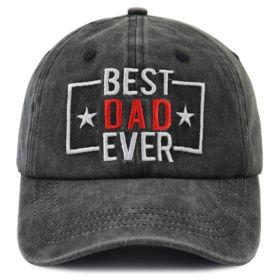 Vintage Best Dad Ever Baseball Cap, Adjustable Cotton Hat For Men