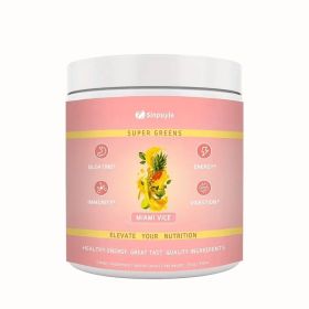 Super Greens Powder Miami Vice Flavor 255g Natural Daily Greens Supplement Supports Energy Digestion Immunity Bloating Relief