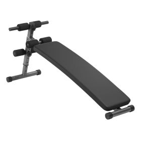 Sit Up Bench, Folding Curved Decline Ab Bench, with 5 Adjustable Height Settings, Heavy-Duty Steel, Non-Slip Design