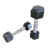 5LB 1-Pair(2pieces)HDRS Rubber Coated Solid Cast Iron Dumbbell with Contoured Chrome Handle, Hexagon Head[Support for self-pickup face sheet