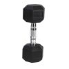 20LB (1piece)HDRS Rubber Coated Solid Cast Iron Dumbbell with Contoured Chrome Handle, Hexagon Head[Support for self-pickup face sheet