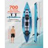 Inflatable Kayak, 2-Person Inflatable Recreational Kayak 700LBS Capacity, Leak & Puncture-Resistant with Padded Seat, PVC Drop-Stitch Floor, 2 Paddles