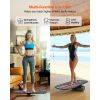 Balance Board, 3-Level Height Adjustable Wobble Board Trainer for Adults, Premium Wooden Balance Training Equipment, with Roller, Magnetic Stoppers
