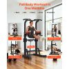 Pull Up Bar, 330 LBS Power Tower Dip Station, Workout Dip Station with H-Shaped Stable Base & Assistance Platform