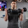 Rubber Hex Dumbbell Set 15lbs Pair for Home Gym Strength Training Black
