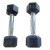 5LB 1-Pair(2pieces)HDRS Rubber Coated Solid Cast Iron Dumbbell with Contoured Chrome Handle, Hexagon Head[Support for self-pickup face sheet