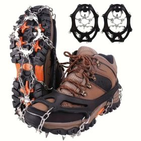 Shoe Ice Claws, Traction Shoe Nails, Ice And Snow Grip Straps With 19 Stainless Steel Nails, Shoe Claws Anti-Slip Boot Nails, Suitable For Walking, Jo (Option: M)