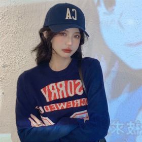 Hat Spring And Summer All-match Street Fashion Baseball Cap (Option: CA Navy Blue-Adjustable)