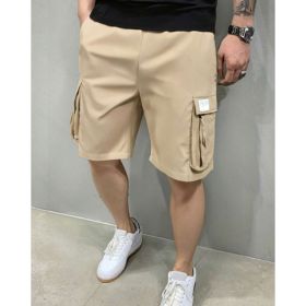 Men's Summer Korean Style Trendy Sports Casual Shorts (Option: L-Khaki)
