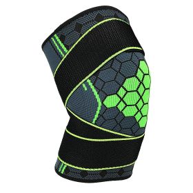 Double Strap Compression Knee Pads For Basketball Cycling (Option: Green with straps-S)