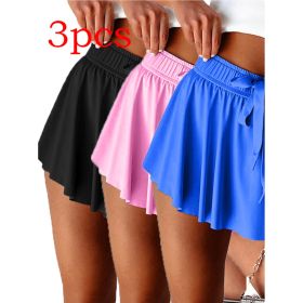 Minimal Versatile High Waist Pleating Lace-up Casual Shorts (Option: Set-M)