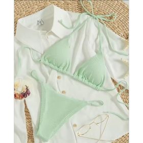 Factory Wholesale Women's Sexy Small Rib Bikini Tie Bikini Set Two Piece Swimsuit Beach Wear (Option: Style12-S)