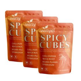 Spicy Cubes, Intimacy Gummies With Chili Pepper, Muira Puama, Maca Root, Epimedium, Helps Promote Hormone Balance, Calmness And Intimacy Wellness, Pea (Option: 3 PCS)