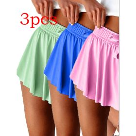 Minimal Versatile High Waist Pleating Lace-up Casual Shorts (Option: Set3-S)