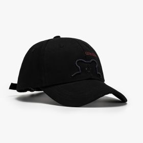 Men's Outdoor Sun Protection South Korea Cute Bear Baseball Cap (Option: 22A022 Black-Adjustable)