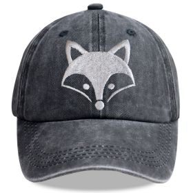 2pcs Fox Embroidered Vintage Washed Baseball Cap - Leicester City The Foxes World Cup Soccer Fan Hat, Adjustable Unisex Cotton Cap (Option: 1pcs)