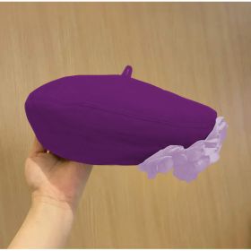 A Fashionable And Fluffy Painter's Hat That Makes Your Face Look Good (Option: Purple-One size)