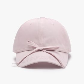 Spring And Autumn Bowknot Quick-drying Soft Top Women's Baseball Cap (Option: Pink-adjustable)