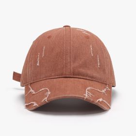 Men's Baseball Street Face-looking Small Peaked Cap (Option: 24 A141 Caramel-Adjustable)