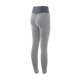 Plaid Leggings Fitness Yoga Pants Women's Seamless High Waist Breathable Gym Leggings (Option: Grey-M)