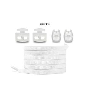 1 Set Of Plastic Shoe Buckles, Comfortable And Fast, Suitable For Children With Lockable Sports Shoes, Sports Shoelaces, Braided Elastic Shoelaces Bla (Option: White)