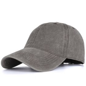 All-match Washable Solid Color Baseball Cap Casual Men (Option: Grey-adjustable)