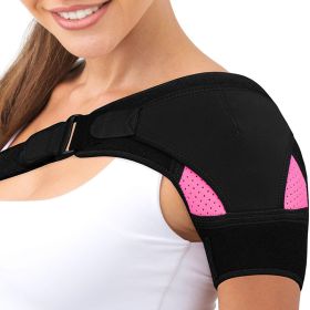 Breathable And Ice Pack Sports Shoulder Pads Shoulder Brace With Pressure Pad Suitable For Both Men And Women Adjustable Shoulder Brace For Left And R (Option: Rose Red)