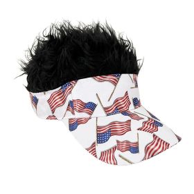Simulation Wig Cap 250th Anniversary Baseball Cap Synthetic Short Hair Baseball Cap Spiked Hair Wig Hat Fake Hair Adjustable Sunshade Visor Fancy Perf (Option: 4color-Adjustable)