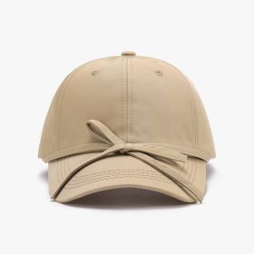 Spring And Autumn Bowknot Quick-drying Soft Top Women's Baseball Cap (Option: Khaki-adjustable)