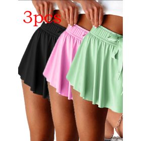 Minimal Versatile High Waist Pleating Lace-up Casual Shorts (Option: Set5-XL)