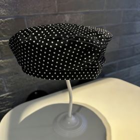 Dot Pattern Bow Tie Strap High-profile Appearance Level Sun Protection Baseball Cap (Option: BLACK C)