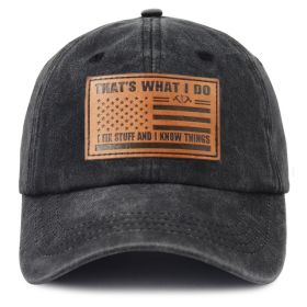 2pcs I FIX Black Hat For Men Women, Adjustable Embroidered Wash Cotton Baseball Cap (Option: 1pcs)