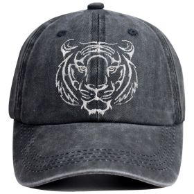 2pcs Tiger Embroidered Vintage Washed Baseball Cap - Hull City The Tigers World Cup Soccer Fan  Hat, Adjustable Unisex Cotton Cap (Option: 2pcs)