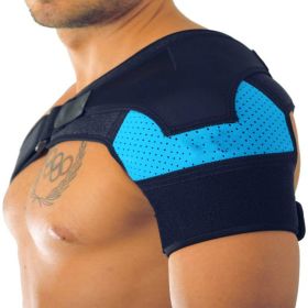 Breathable And Ice Pack Sports Shoulder Pads Shoulder Brace With Pressure Pad Suitable For Both Men And Women Adjustable Shoulder Brace For Left And R (Option: Blue)