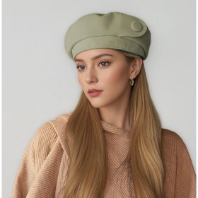 The High-end Button Beret Makes Your Face Look Smaller (Option: Light Green)