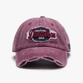 Spring Soft Top Letter Three-dimensional Embroidery Men's Baseball Cap (Option: Wine Red-Adjustable)