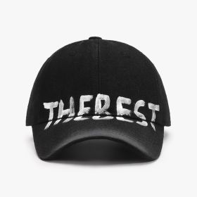 Letter Graffiti Baseball Cap Curved Brim Soft Top Cotton Blend Adjustable Snapback Hat (Option: 24A161 Black-Adjustable)