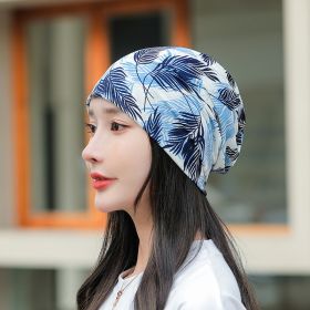 Baotou Silk Scarf Thin Air Conditioning Hat After Chemotherapy (Option: Hawaii Blue)