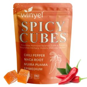 Spicy Cubes, Intimacy Gummies With Chili Pepper, Muira Puama, Maca Root, Epimedium, Helps Promote Hormone Balance, Calmness And Intimacy Wellness, Pea (Option: 1 PCS)