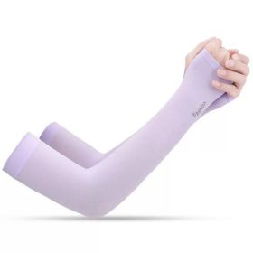 Unisex Cooling Ice Silk Sun Sleeves - UV Protection Thin Arm Guards For Outdoor Cycling, Breathable & Quick-Dry, One Size Fits Most, Elegant Gift Box (Option: Purple)