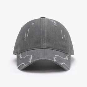 Men's Baseball Street Face-looking Small Peaked Cap (Option: 24A141 Smoky Gray-Adjustable)