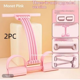 Womens Adjustable Shoulder- And Back-Open Foot-Operated Resistance Trainer (Option: Pink-3 in 1-2PCS)