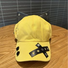 A Niche Baseball Cap With Three-dimensional Cat Ears (Option: Yellow)