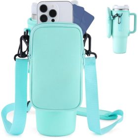 Slok Water Bottle Carrier Bag, Compatible With 40oz Tumbler With Handle, Modern Water Bottle Holder With Simple Adjustable Strap For Outdoor Walking H (Option: Light Green)