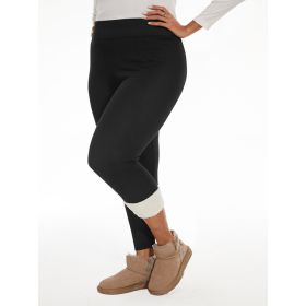 Fleece-lined Women's Warm Winter Thick Leggings (Option: Black-1XL)