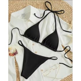 Factory Wholesale Women's Sexy Small Rib Bikini Tie Bikini Set Two Piece Swimsuit Beach Wear (Option: Style5-S)