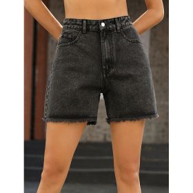 High Waist Loose Casual Women's Denim Shorts (Option: Gray-XS)