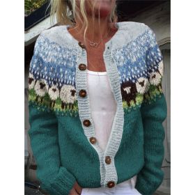 3D Digital Printing Cardigan Knitted Coat (Option: Style2-2XL)