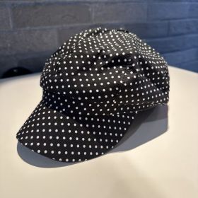 Dot Pattern Bow Tie Strap High-profile Appearance Level Sun Protection Baseball Cap (Option: Black)
